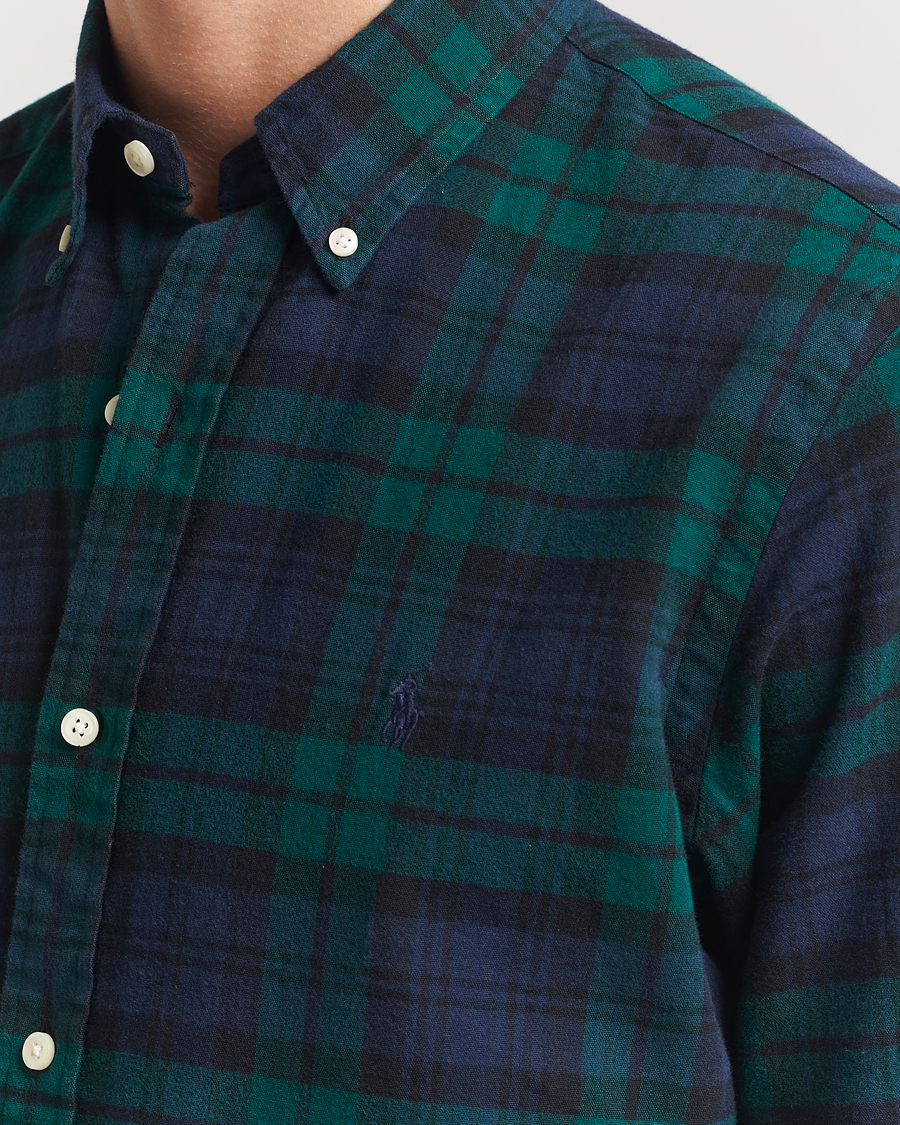 Homme | Chemises | Polo Ralph Lauren | Custom Fit Checked Oxford Shirt Navy/Green Multi