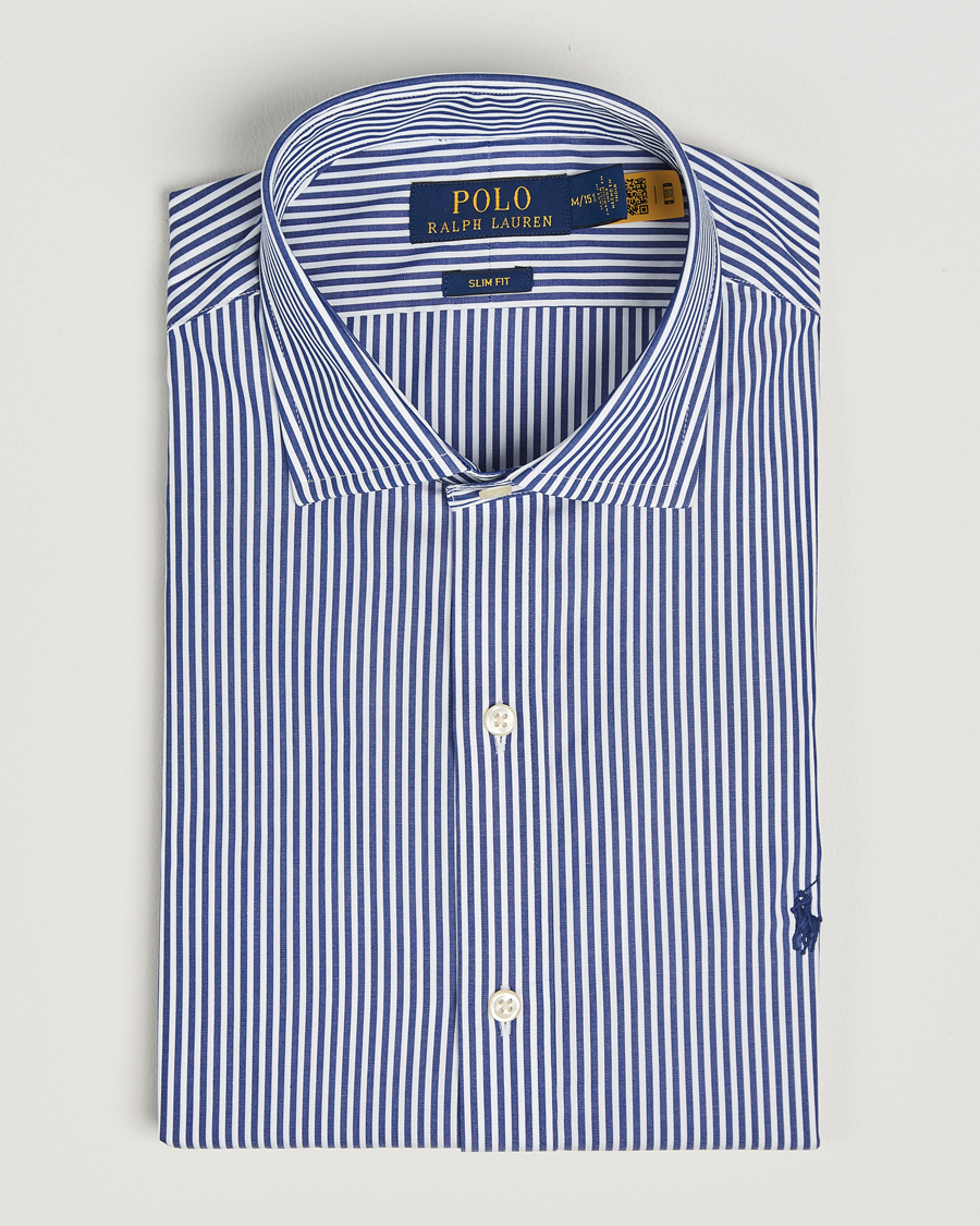 Homme | Chemises | Polo Ralph Lauren | Slim Fit Stripe Dress Shirt Royal/White