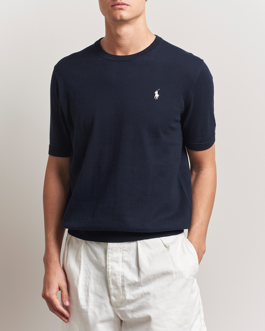 Homme | T-shirts | Polo Ralph Lauren | Knitted Short Sleeve Tee Hunter Navy