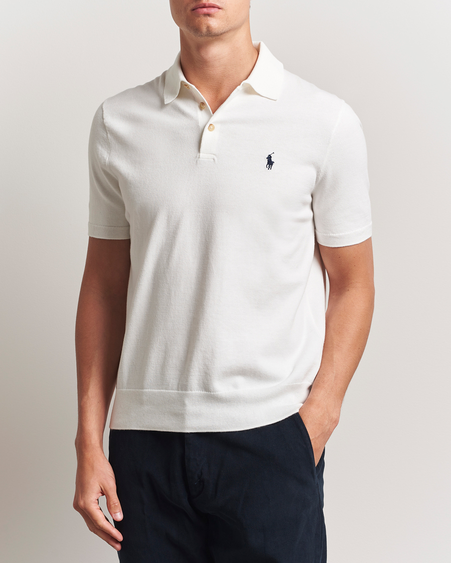 Homme | Pulls Et Tricots | Polo Ralph Lauren | Knitted Short Sleeve Polo Deckwash White