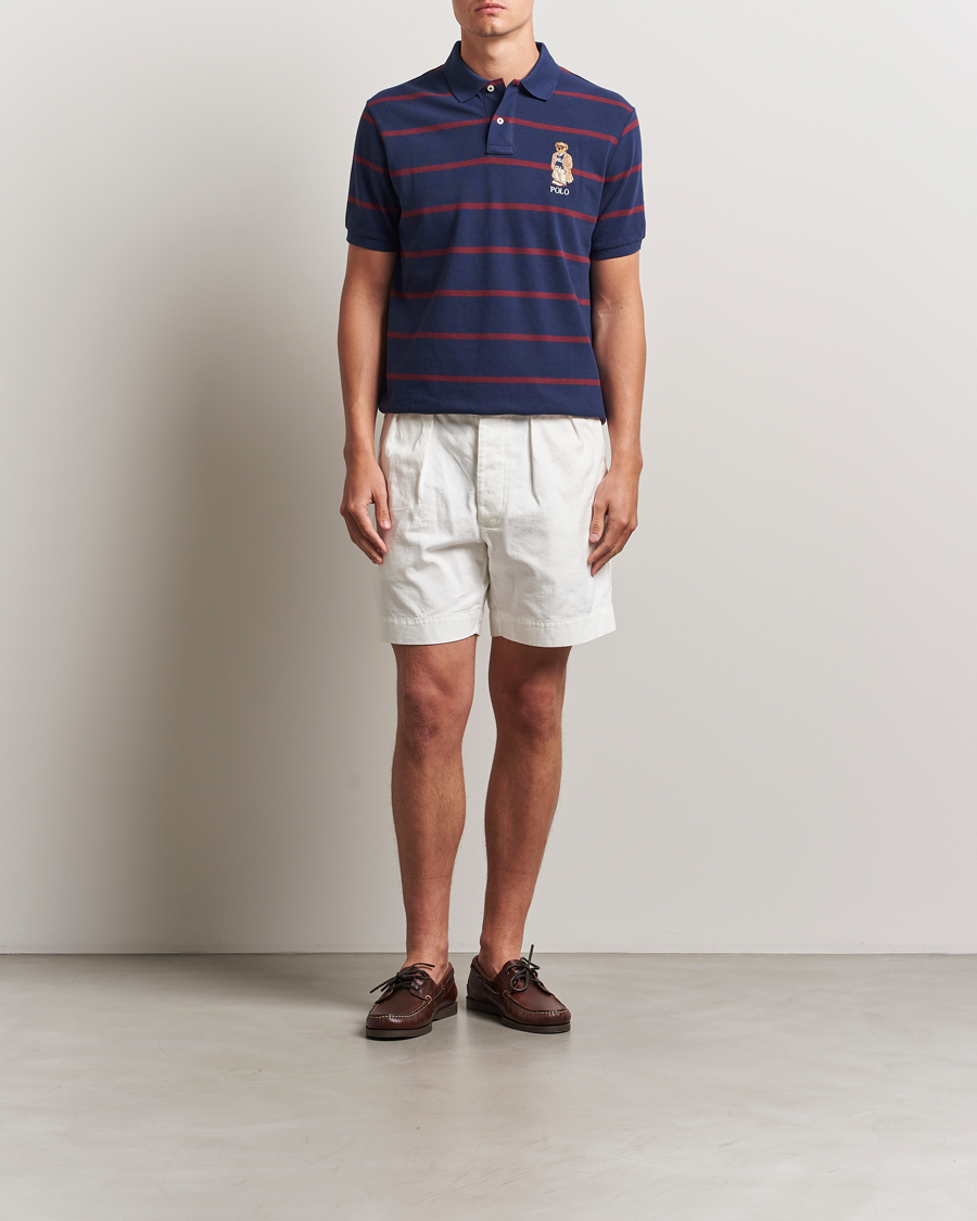 Homme | Polos | Polo Ralph Lauren | Custom Slim Fit Bear Striped Polo Navy/Heritage Bear