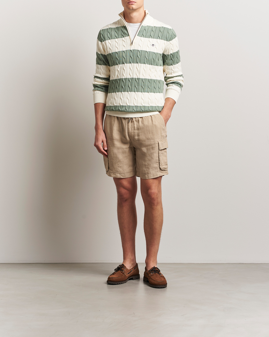 Homme | Shorts | GANT | Regular Fit Linen Cargo Shorts Concrete Beige