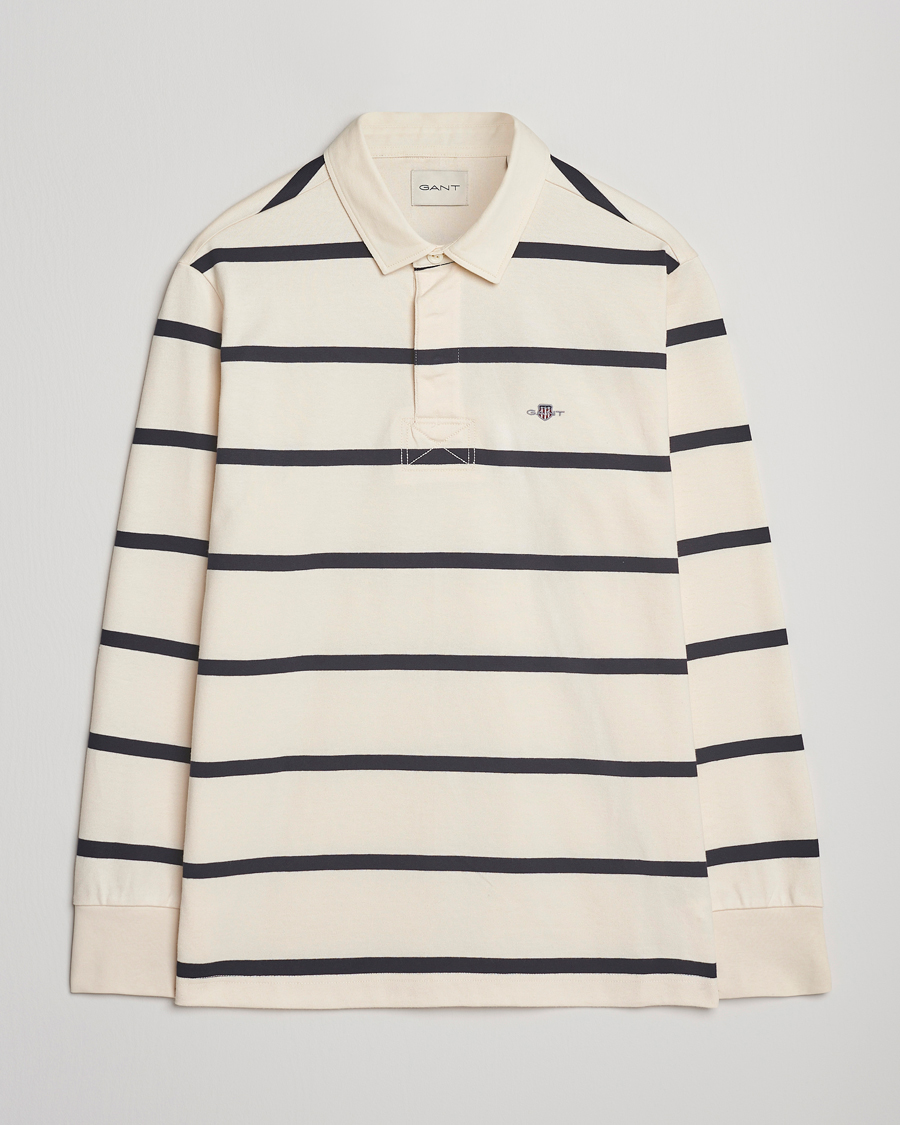 Homme | Pulls Et Tricots | GANT | Thin Stripe Heavy Rugger Cream