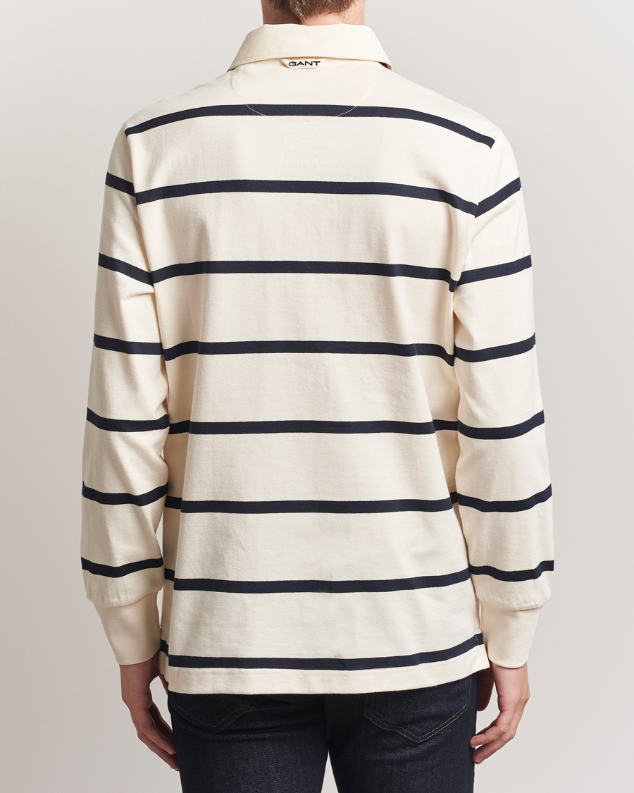 Homme | Pulls Et Tricots | GANT | Thin Stripe Heavy Rugger Cream