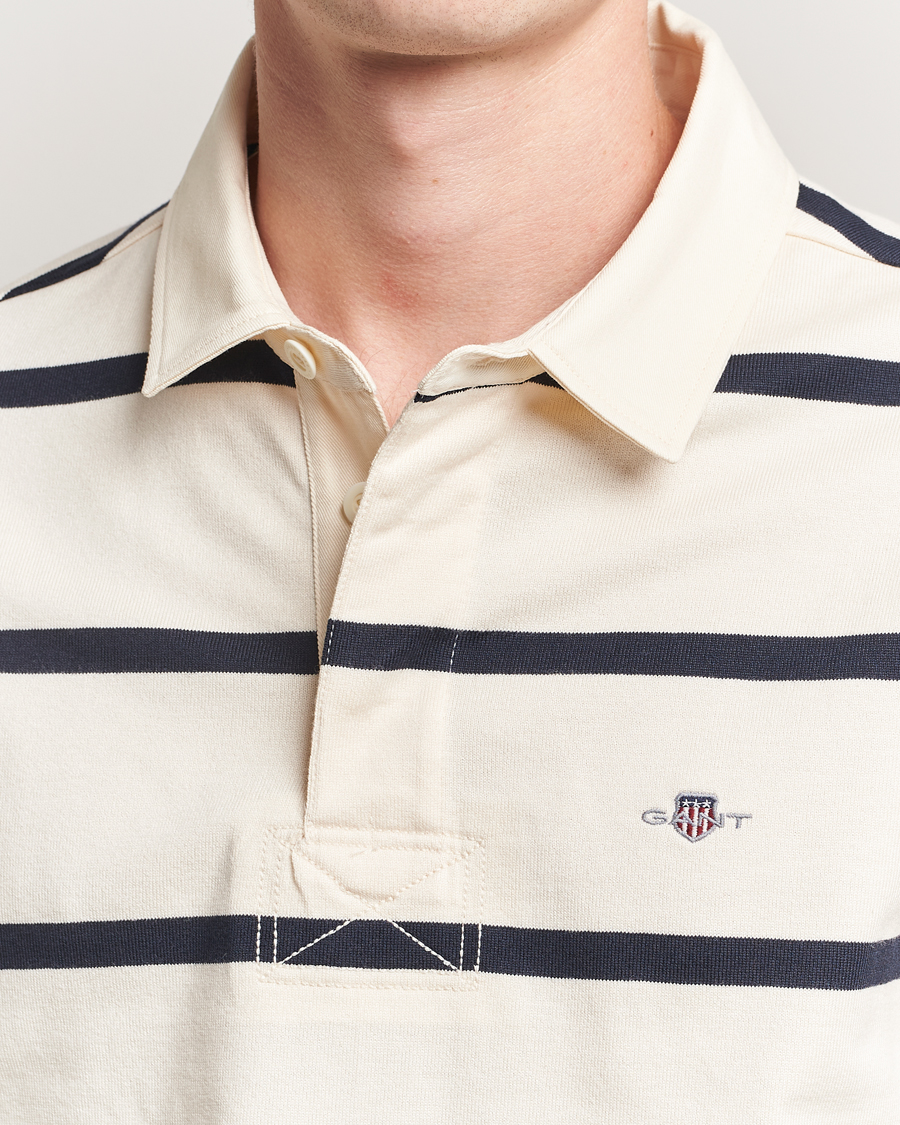 Homme | Pulls Et Tricots | GANT | Thin Stripe Heavy Rugger Cream