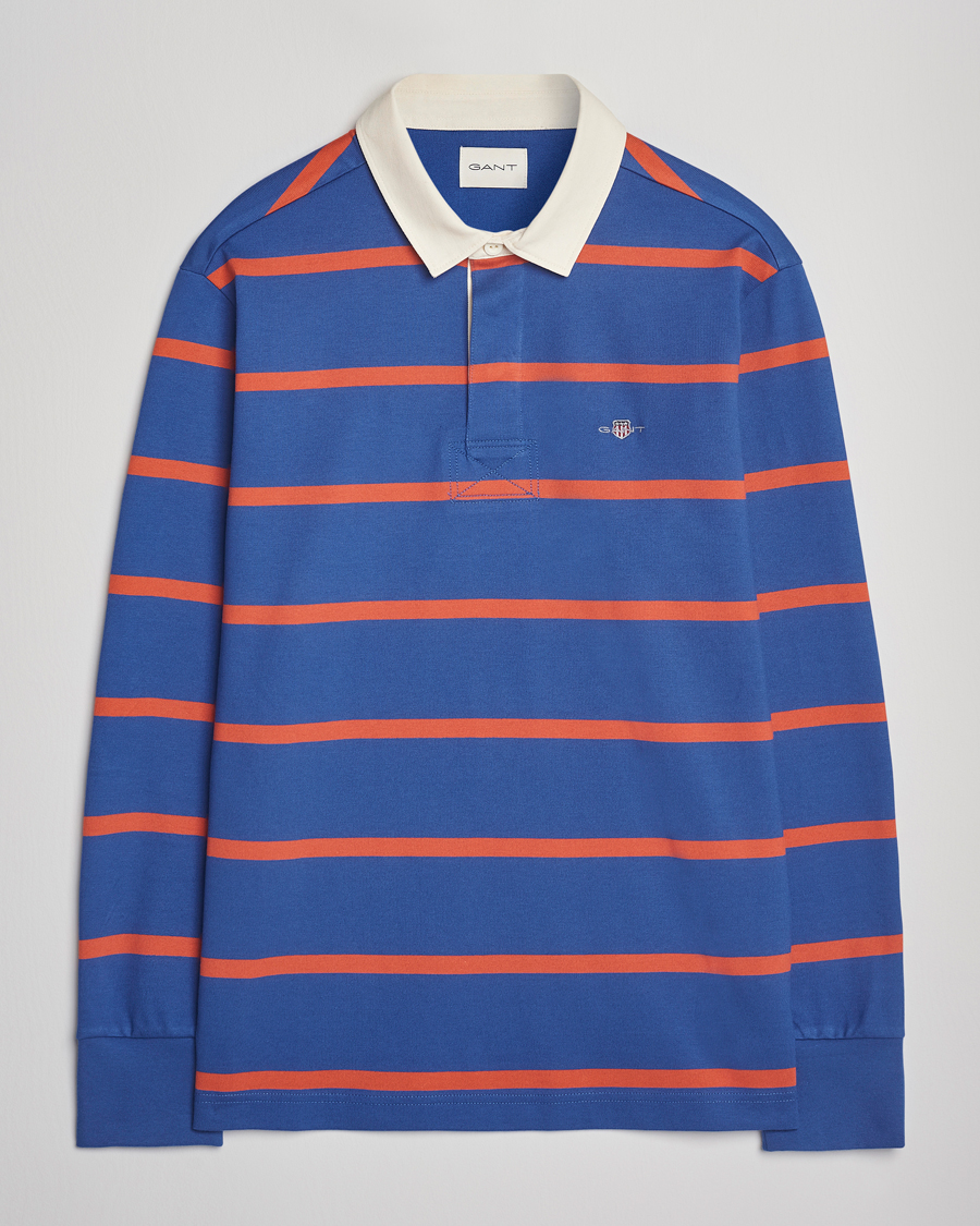 Homme | Pulls Et Tricots | GANT | Thin Stripe Heavy Rugger Rich Blue