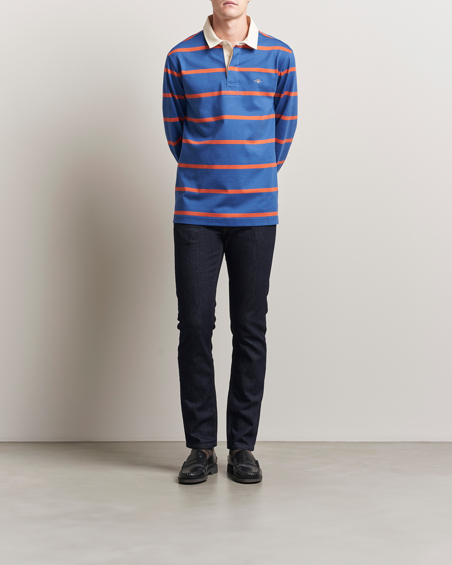 Homme | Pulls Et Tricots | GANT | Thin Stripe Heavy Rugger Rich Blue