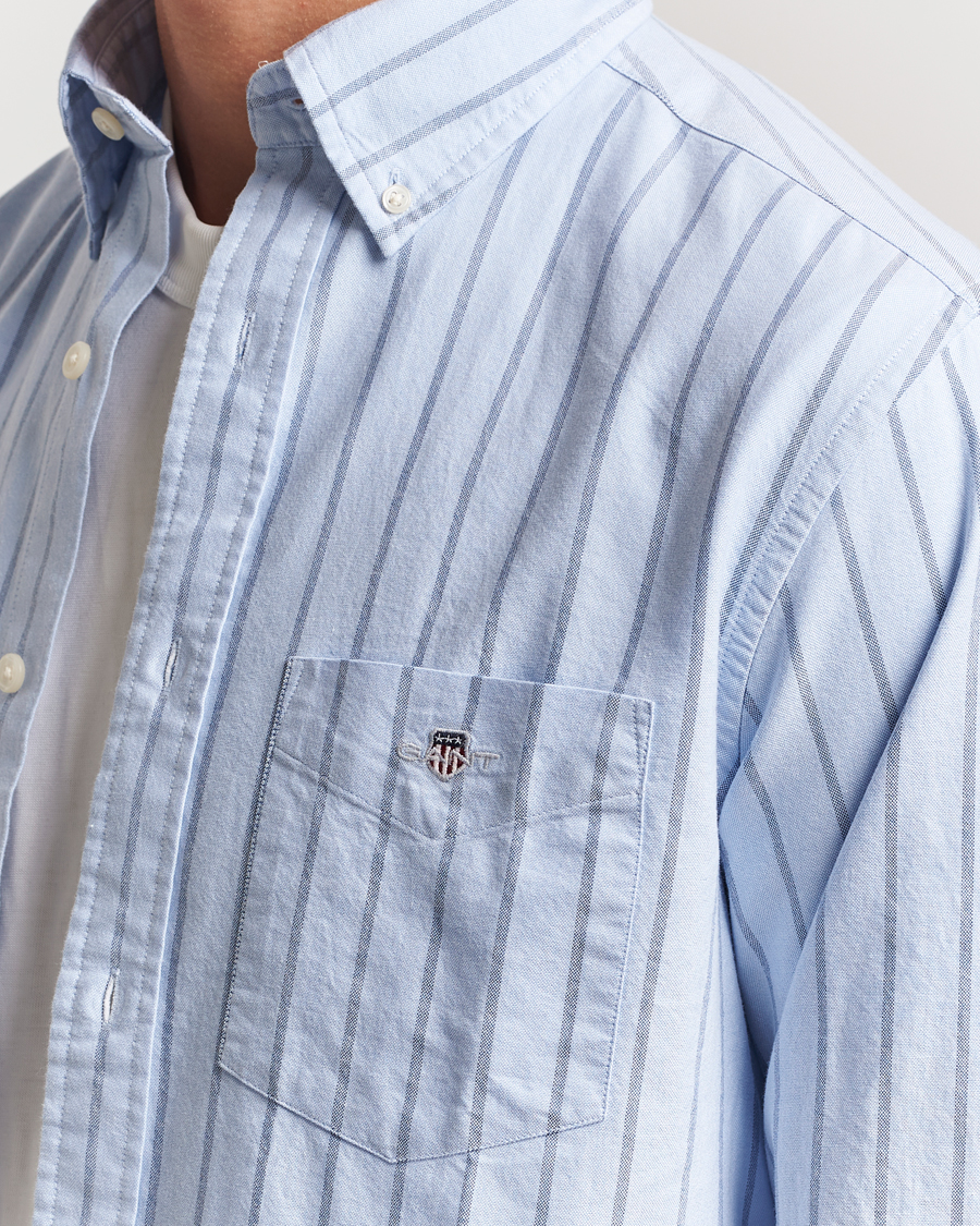 Homme | Chemises | GANT | Regular Fit Classic Oxford Striped Shirt Light Blue