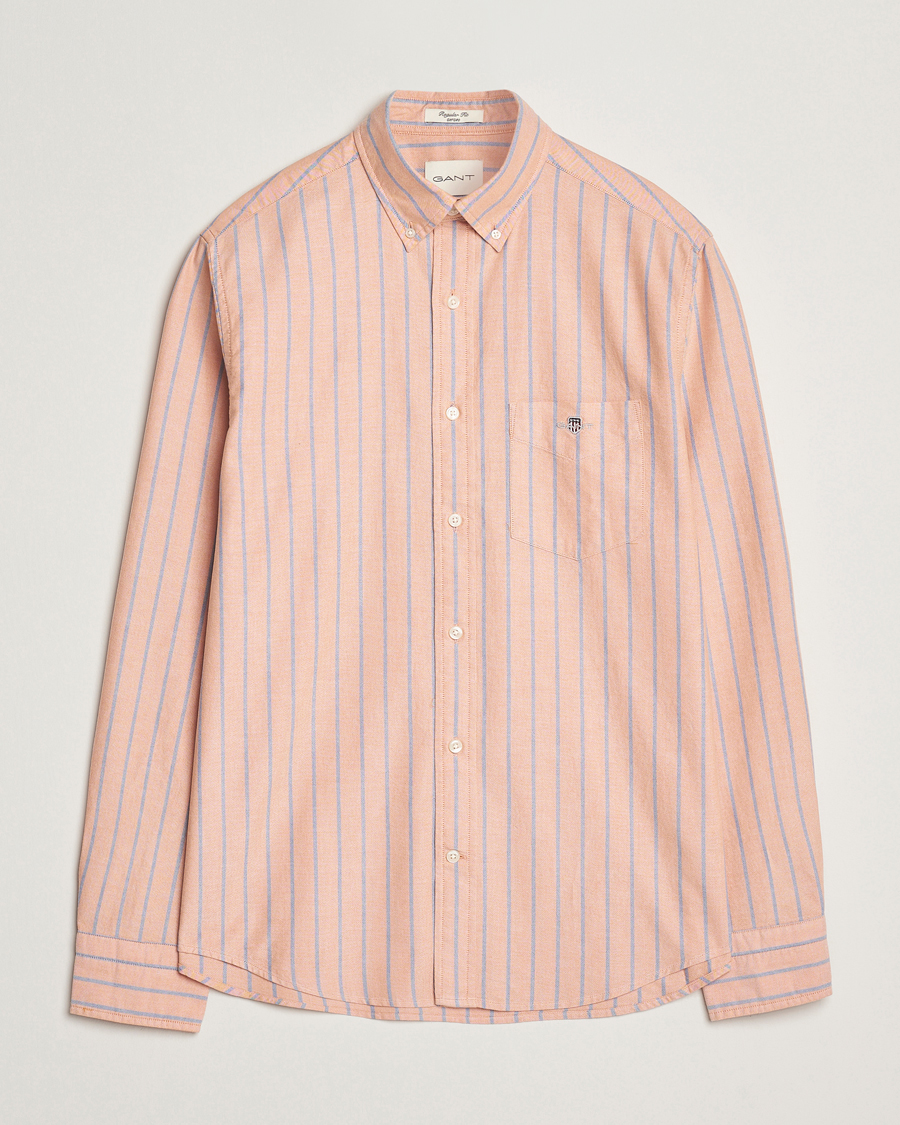 Homme | Chemises | GANT | Regular Fit Classic Oxford Striped Shirt Orange