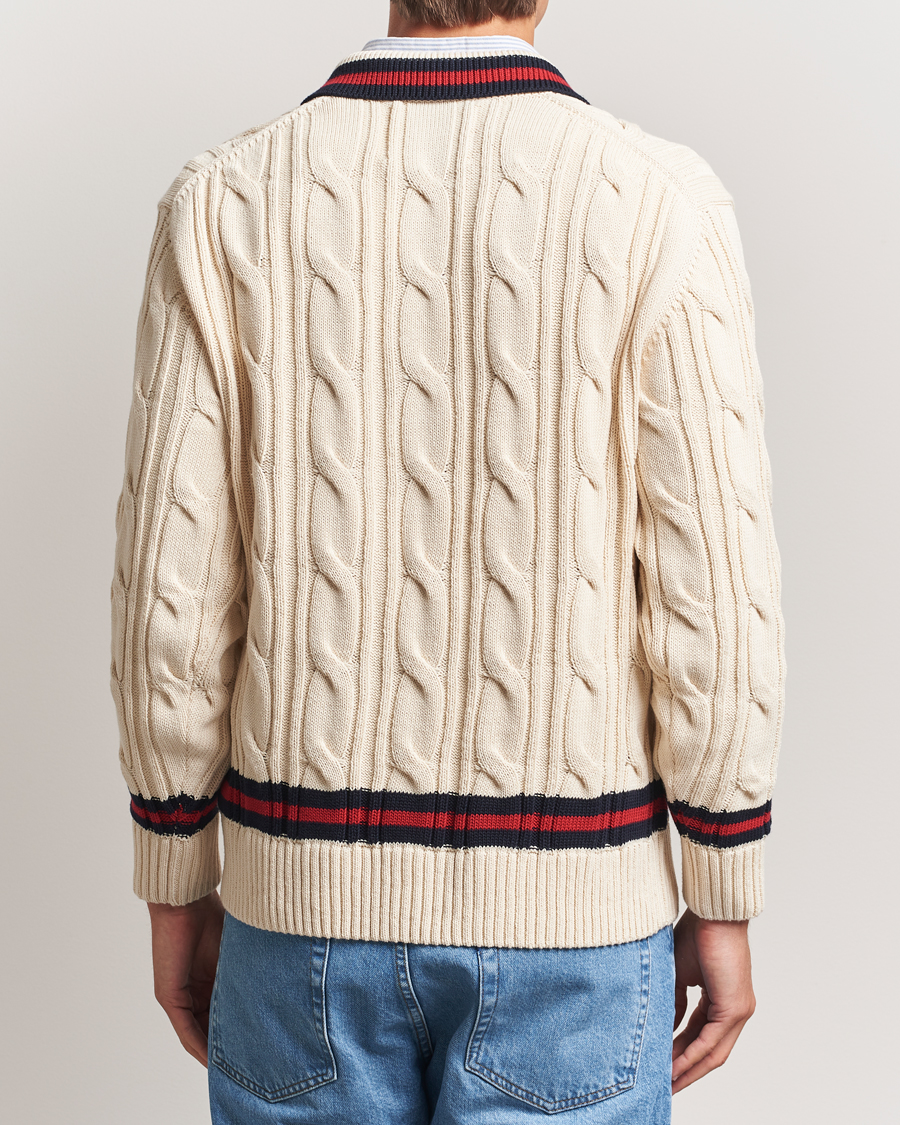 Homme | Pulls Et Tricots | GANT | Cable Heavy Knitted Polo Cream