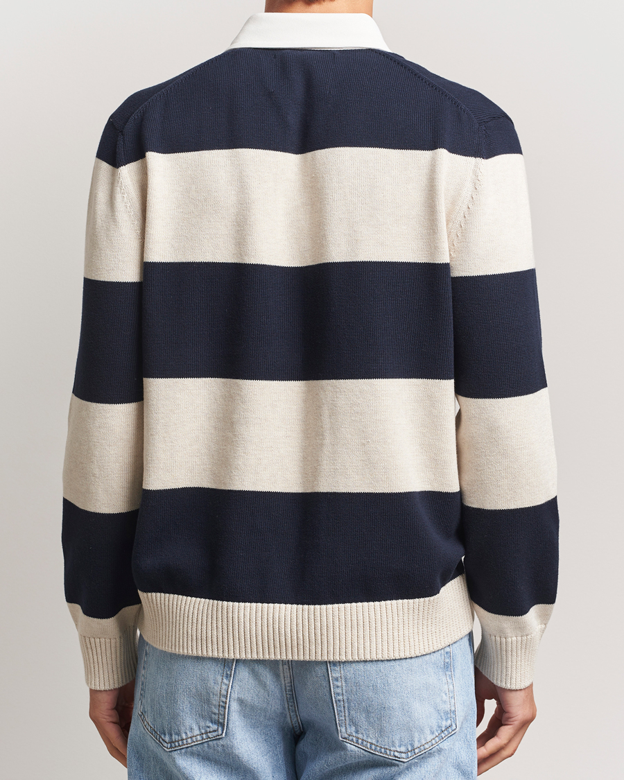 Homme | Pulls Et Tricots | GANT | Knitted Barstriped Rugger Evening Blue
