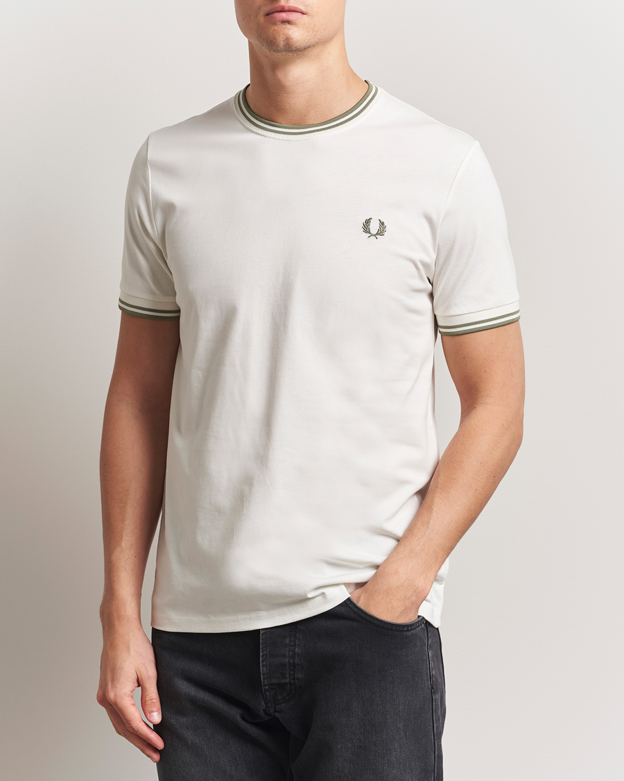 Homme | T-shirts | Fred Perry | Twin Tipped T-Shirt Light Ecru