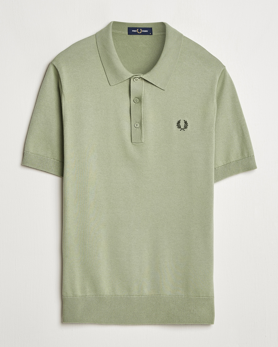 Homme | Polos | Fred Perry | Cotton Knitted Polo Olive Mint