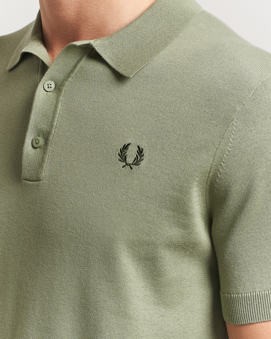 Homme | Polos | Fred Perry | Cotton Knitted Polo Olive Mint