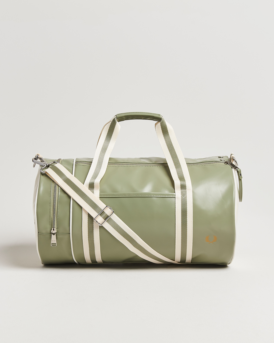 Homme | Fred Perry Classic Barrel Bag Olive Mint/White | Fred Perry | Classic Barrel Bag Olive Mint/White