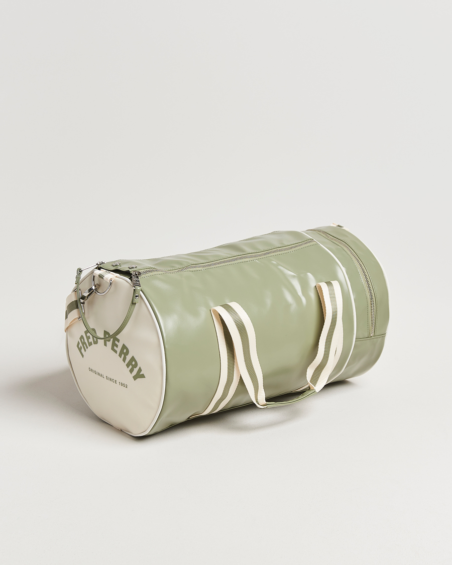 Homme | Fred Perry Classic Barrel Bag Olive Mint/White | Fred Perry | Classic Barrel Bag Olive Mint/White