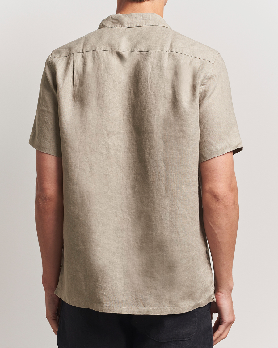 Homme | Chemises | Samsøe Samsøe | Avan Linen Short Sleeve Shirt Greige