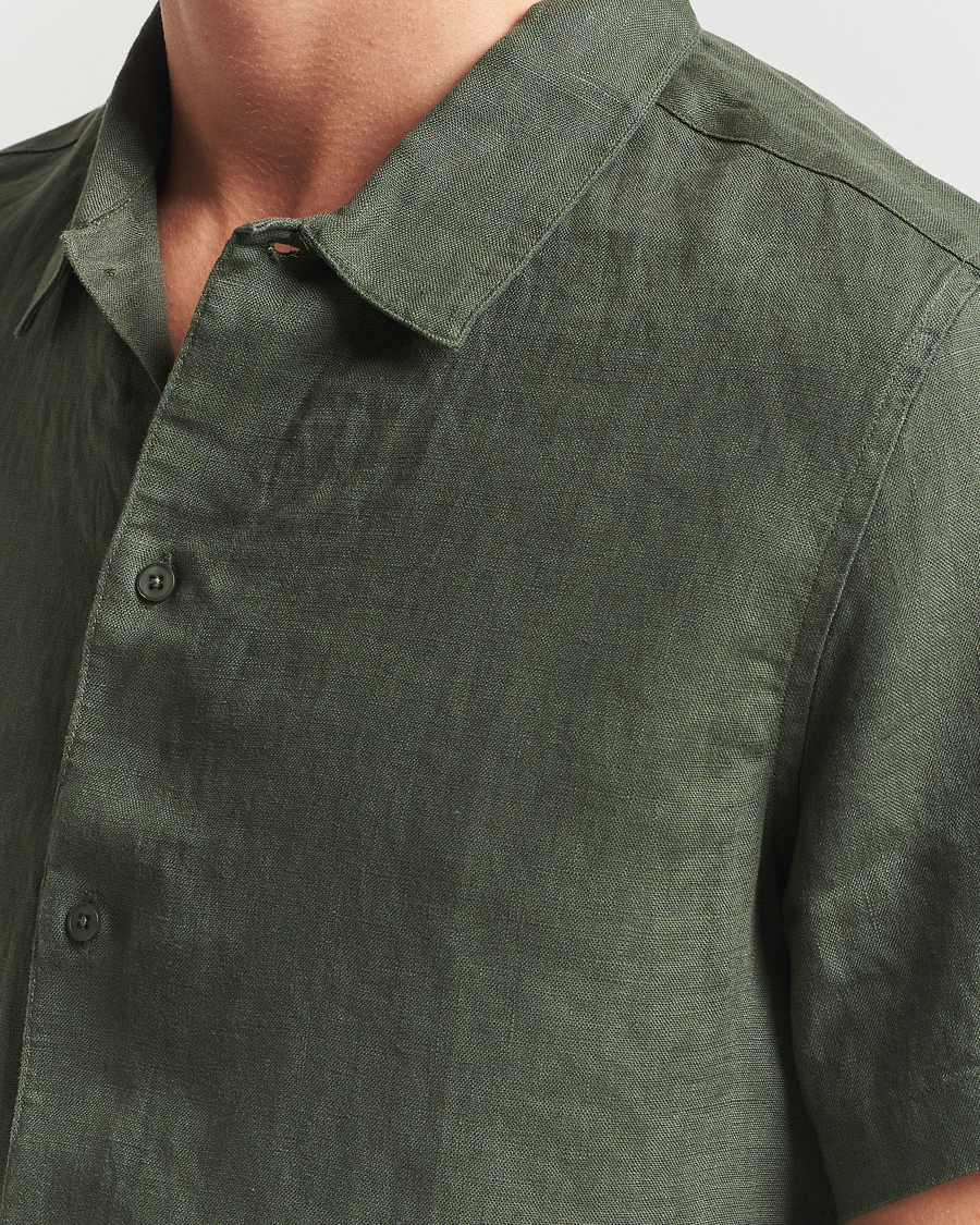 Homme | Chemises | Samsøe Samsøe | Avan Linen Short Sleeve Shirt Climbing Ivy