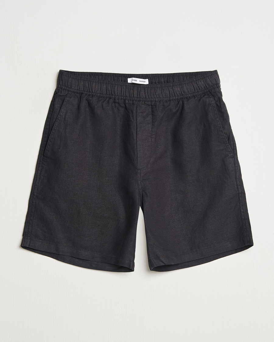 Homme | Shorts | Samsøe Samsøe | Jabari Linen Drawstring Shorts Black