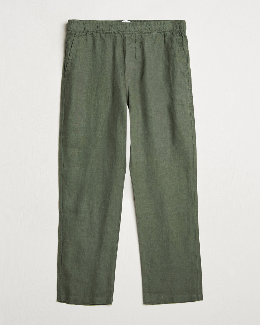Homme | Pantalons | Samsøe Samsøe | Jabari Linen Drawstring Trousers Climbing Ivy