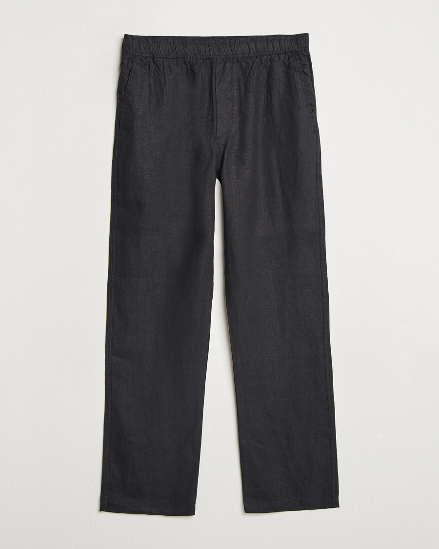 Homme | Pantalons | Samsøe Samsøe | Jabari Linen Drawstring Trousers Black