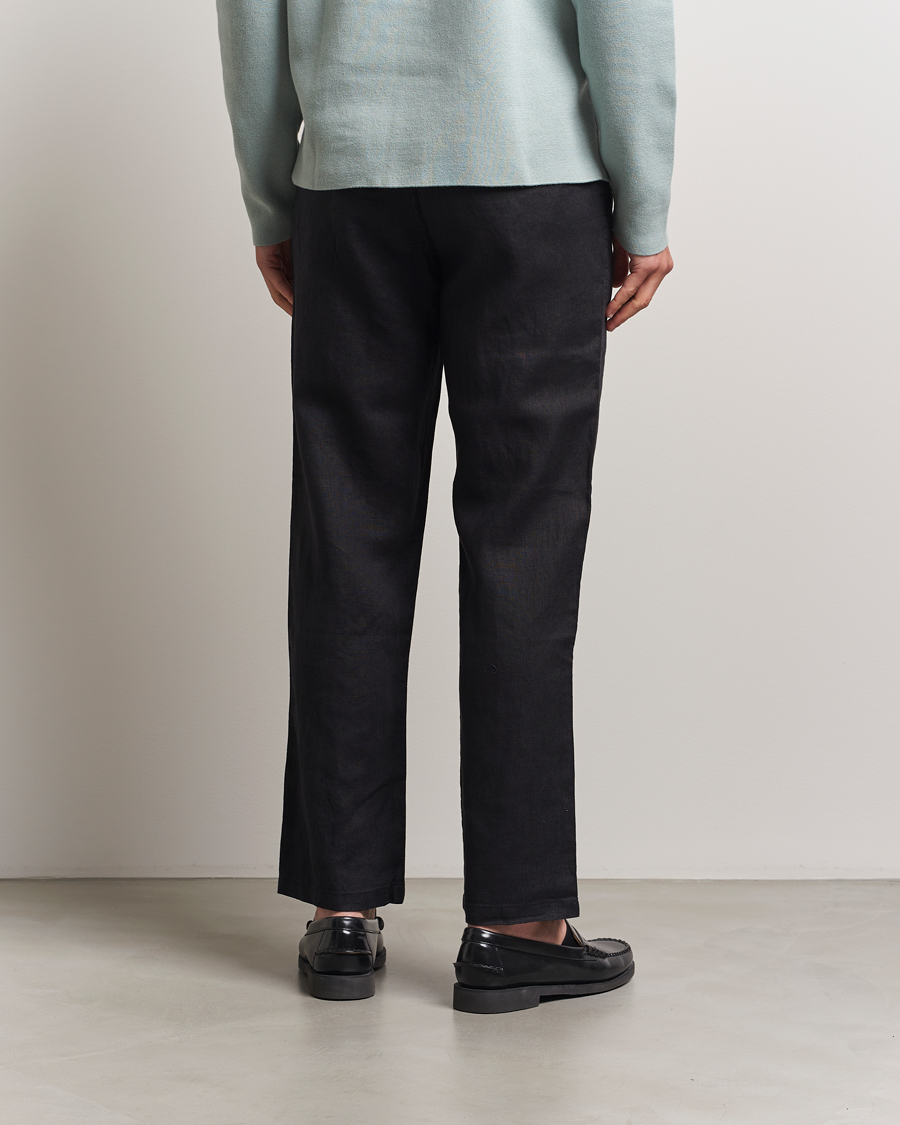 Homme | Pantalons | Samsøe Samsøe | Jabari Linen Drawstring Trousers Black