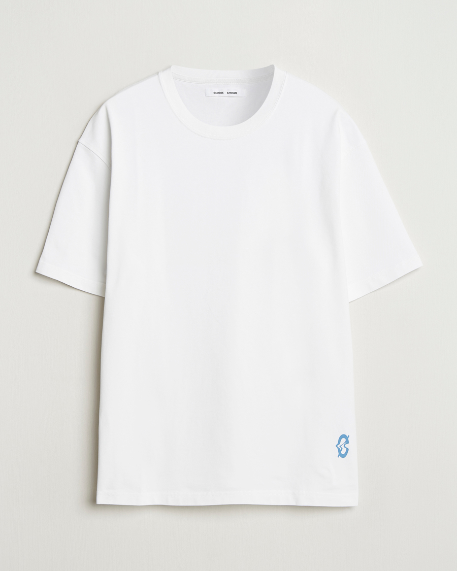 Homme | T-shirts | Samsøe Samsøe | Printed Swirl Crew Neck T-Shirt White