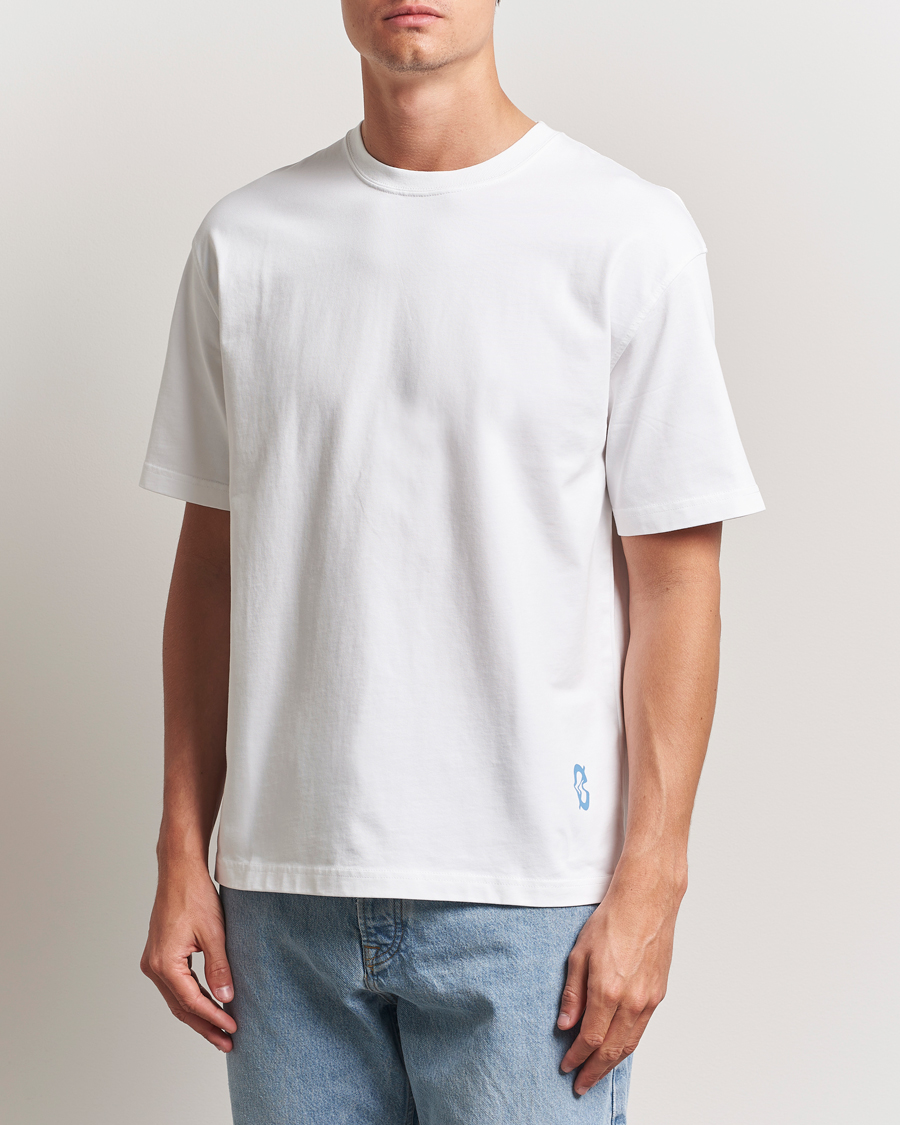 Homme | T-shirts | Samsøe Samsøe | Printed Swirl Crew Neck T-Shirt White