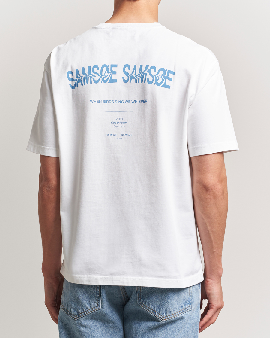 Homme | T-shirts | Samsøe Samsøe | Printed Swirl Crew Neck T-Shirt White