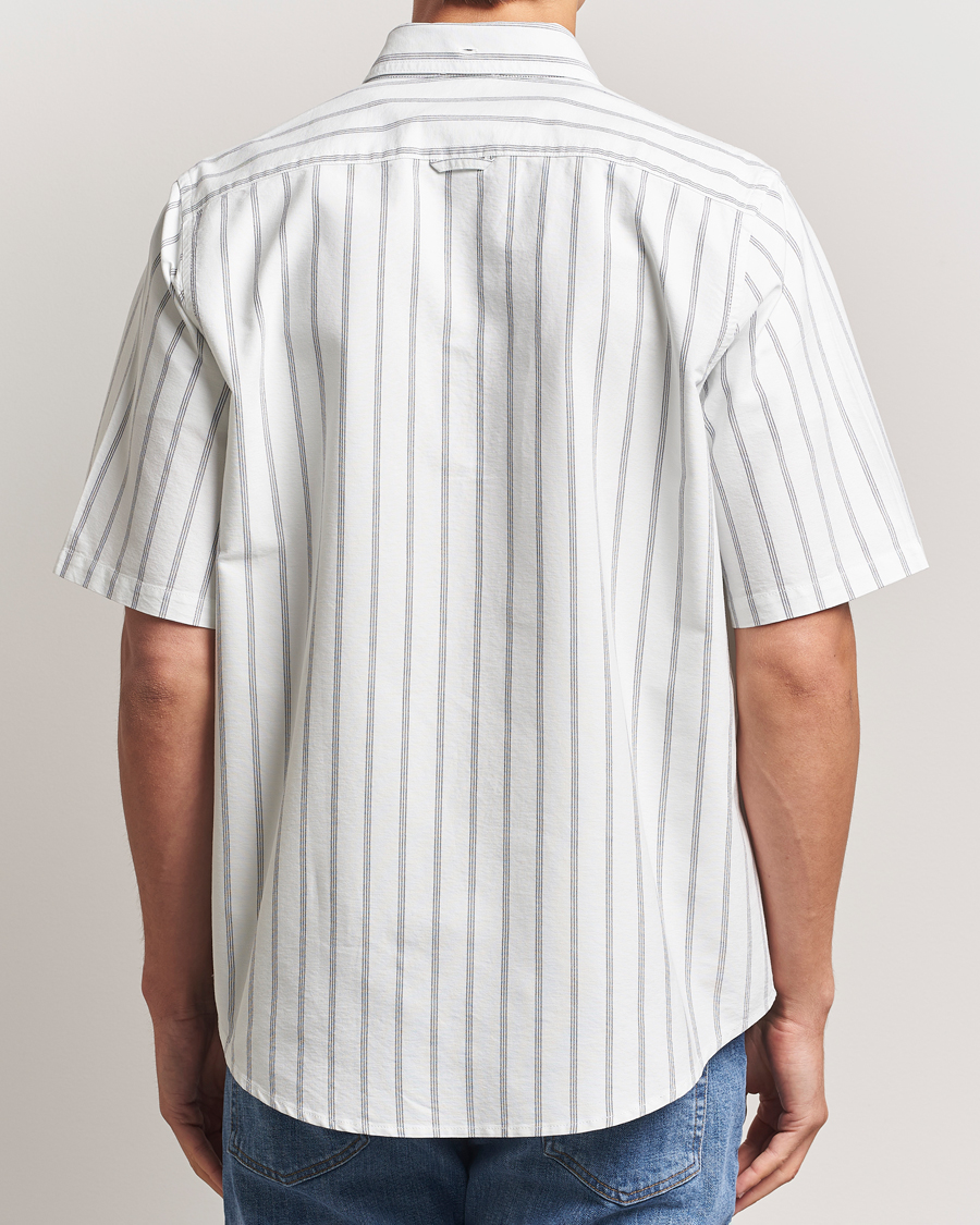 Homme | Chemises | Filippa K | Striped Oxford Short Sleeve Shirt Pale Blue/Navy