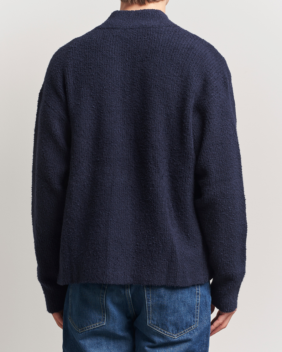 Homme | Pulls Et Tricots | Filippa K | Bouclé Knitted Full Zip Navy