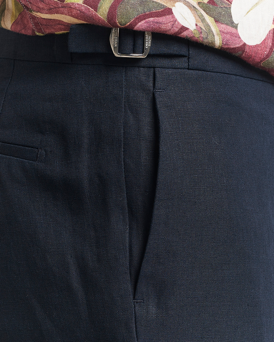Homme | Pantalons | Orlebar Brown | Griffon Italian Linen Trousers Night Iris