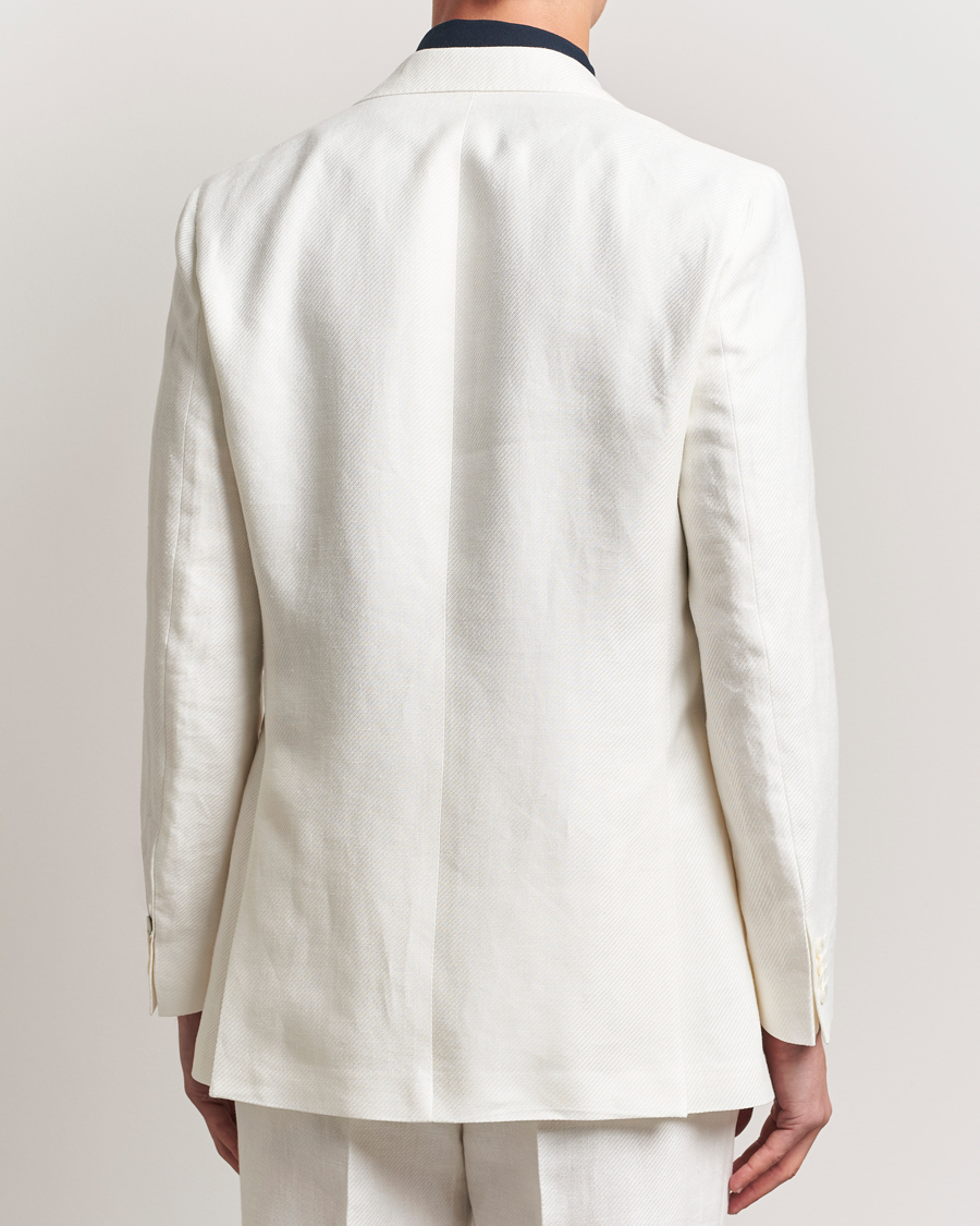 Homme | Blazers | Oscar Jacobson | Faldo Diagonal Linen/Tencel Tuxedo White