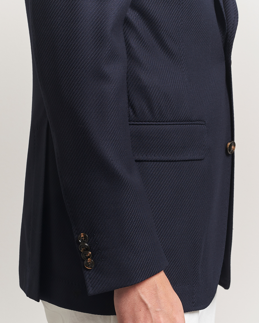 Homme | Blazers | Oscar Jacobson | Fellow EVO Structured Loro Piana Wool Blazer Navy