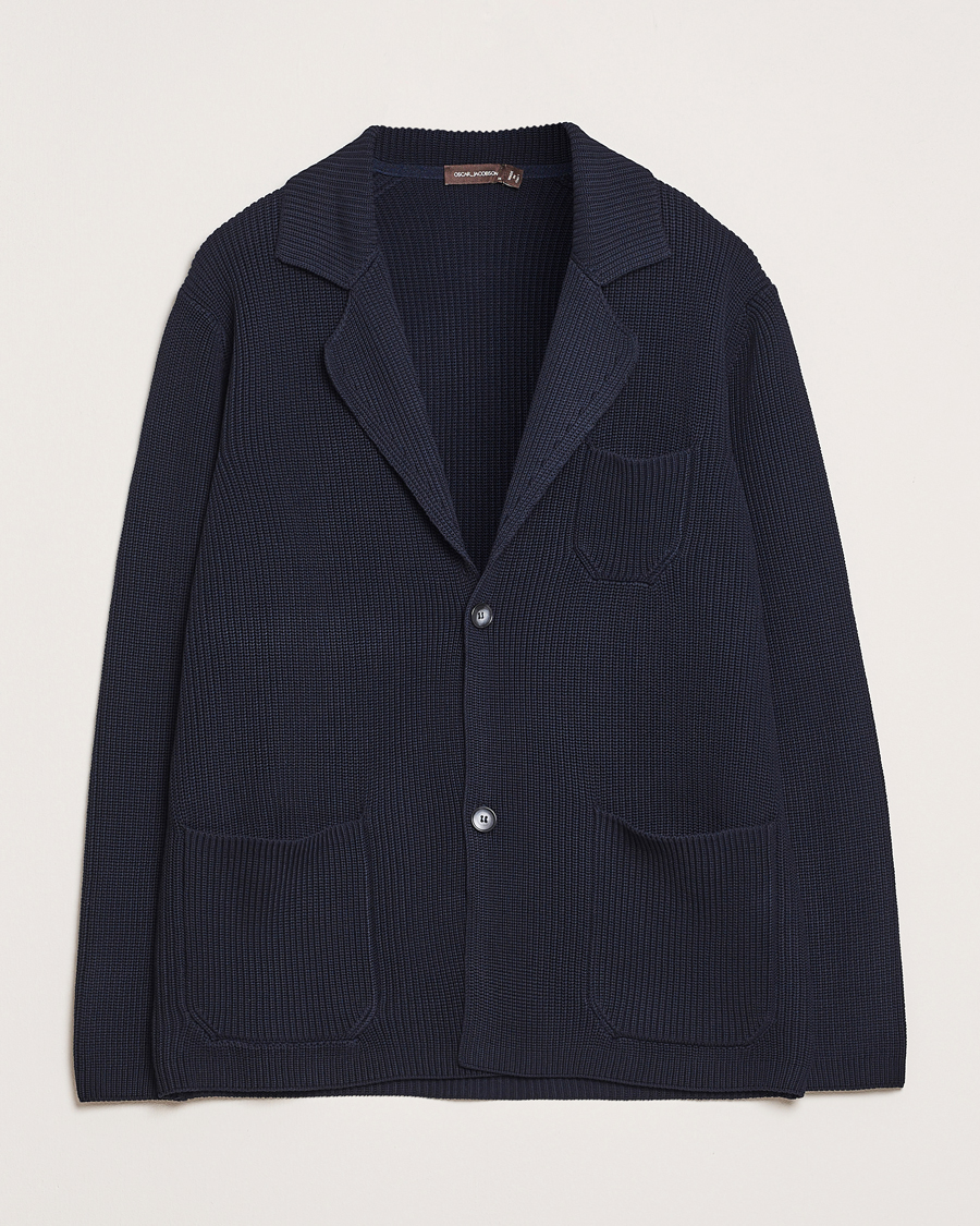 Homme | Pulls Et Tricots | Oscar Jacobson | Camron Cotton Cardigan Navy