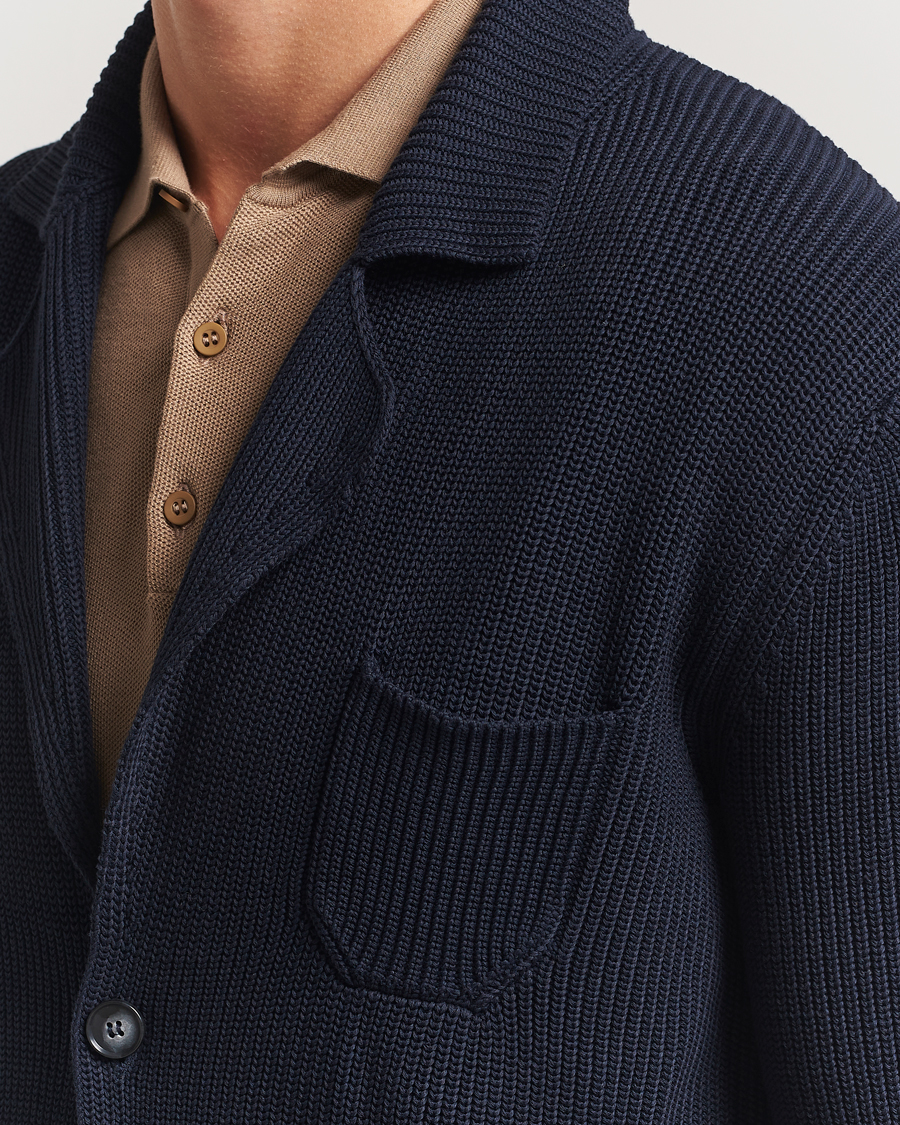 Homme | Pulls Et Tricots | Oscar Jacobson | Camron Cotton Cardigan Navy