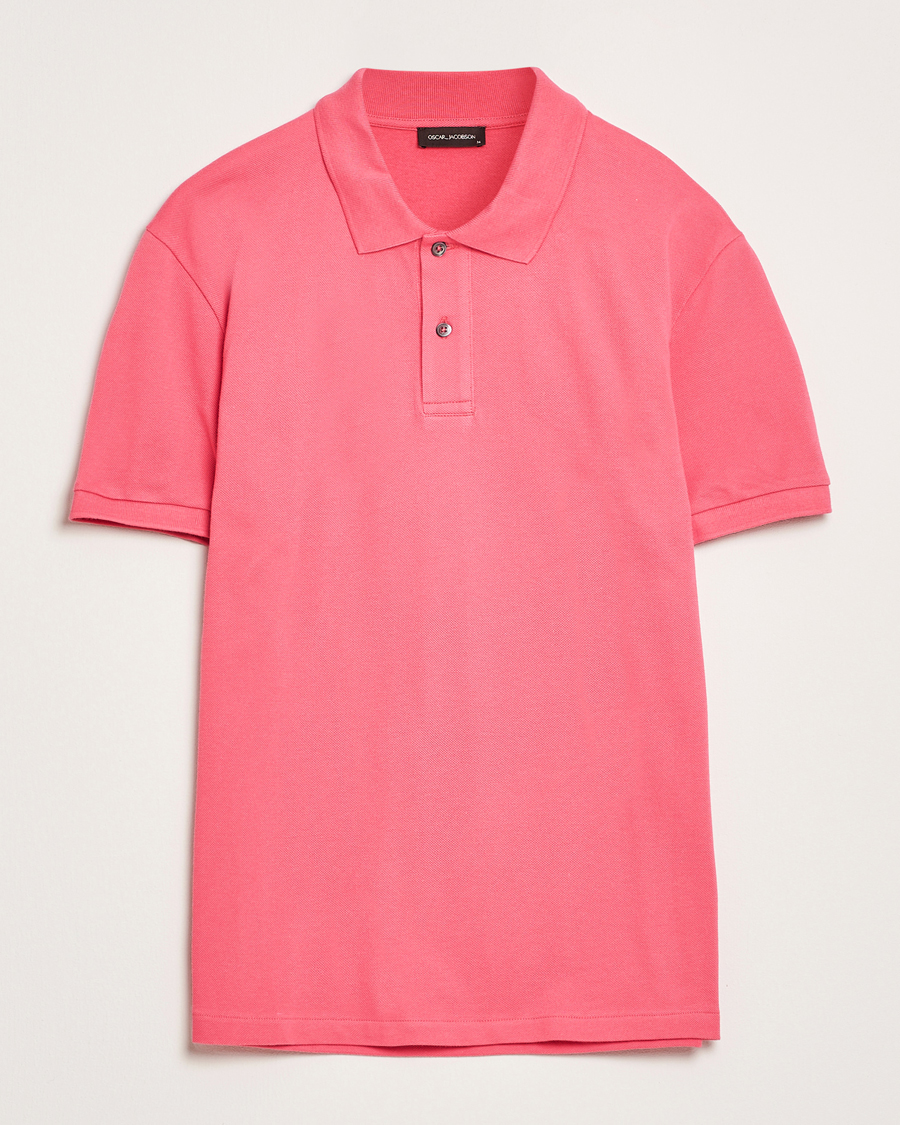 Homme | Polos | Oscar Jacobson | Alex Cotton Polo Cinfandel Red