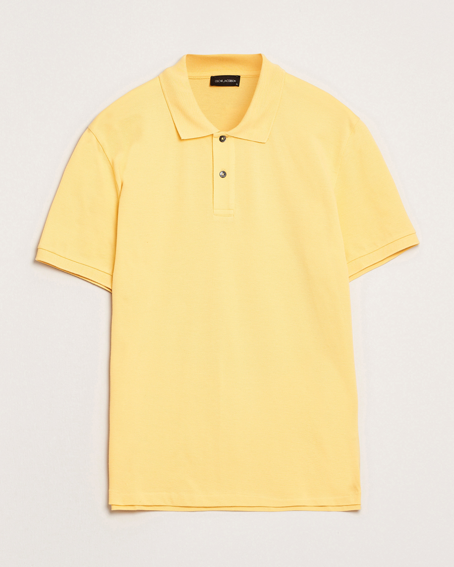 Homme | Polos | Oscar Jacobson | Alex Cotton Polo Yellow