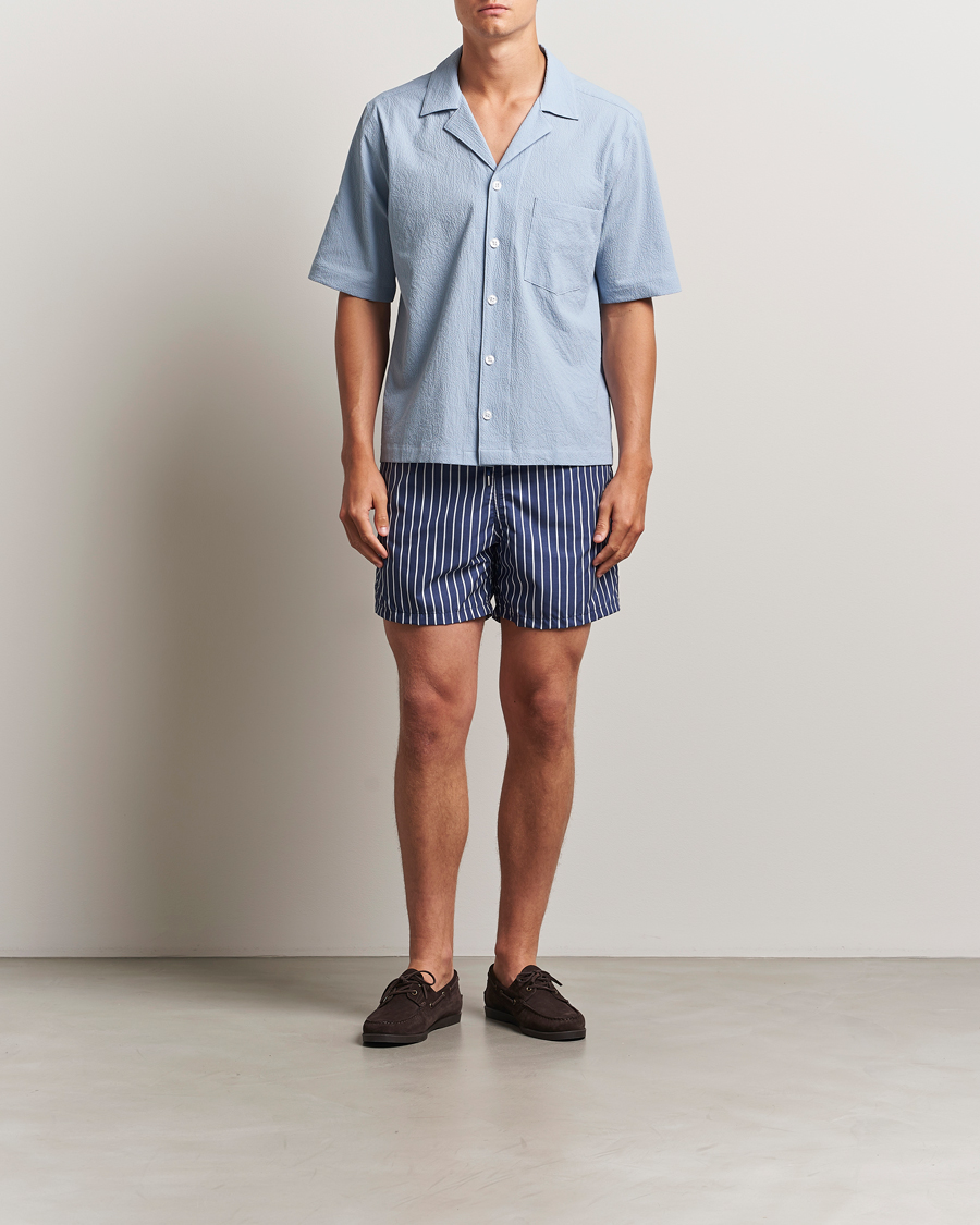 Homme | Maillots De Bain | Oscar Jacobson | Striped Swimshorts Navy
