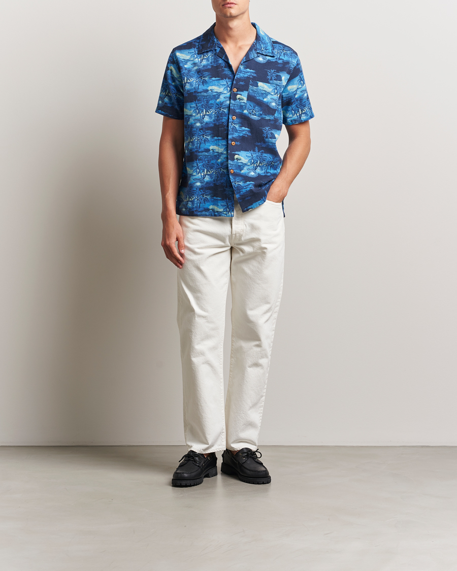 Homme | Chemises | Nudie Jeans | Arvid Pearls Hawaii Shirt Blueberry