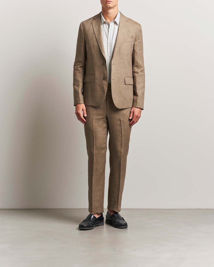 Homme | Blazers | J.Lindeberg | Elton Unlined Super Linen Blazer Nutmeg