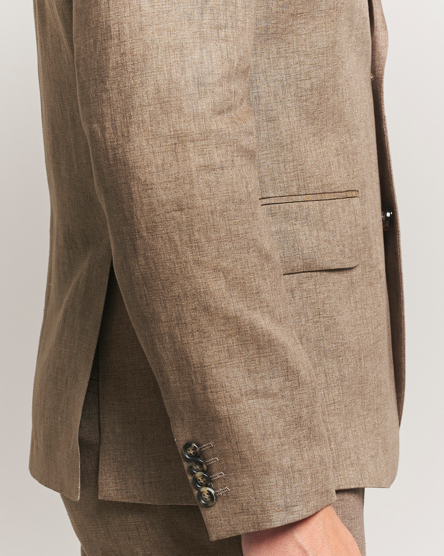 Homme | Blazers | J.Lindeberg | Elton Unlined Super Linen Blazer Nutmeg