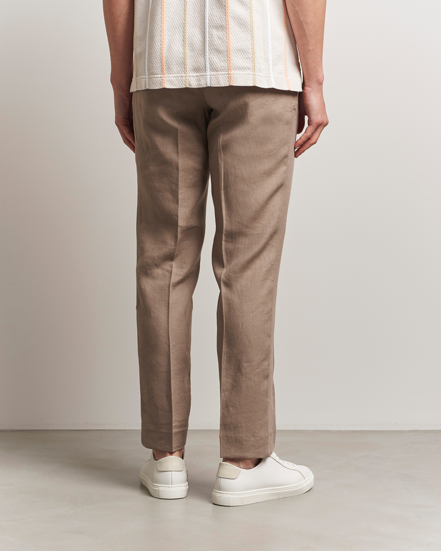 Homme | Pantalons | J.Lindeberg | Soren Drape Linen Pants Nutmeg