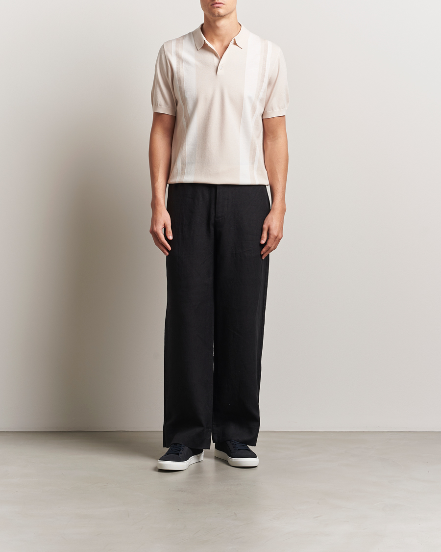 Homme | Pantalons | J.Lindeberg | Noah Drape Linen Pants Black