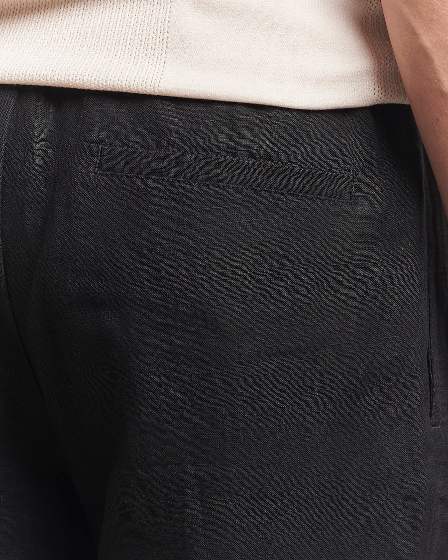 Homme | Pantalons | J.Lindeberg | Noah Drape Linen Pants Black