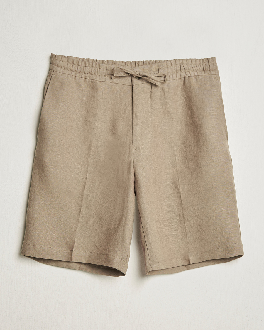 Homme | Shorts | J.Lindeberg | Brady Drape Linen Shorts Nutmeg