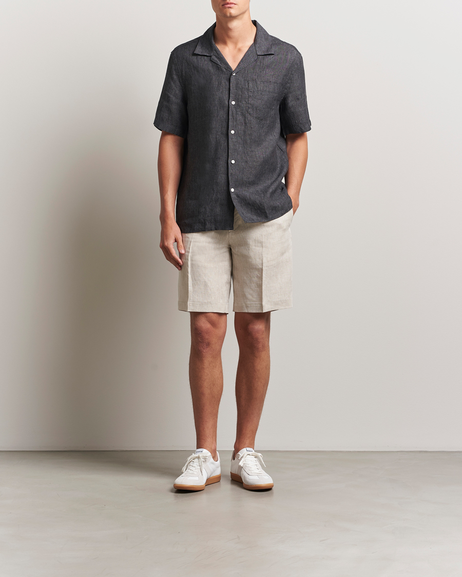 Homme | Shorts | J.Lindeberg | Brady Drape Linen Shorts Moonbeam