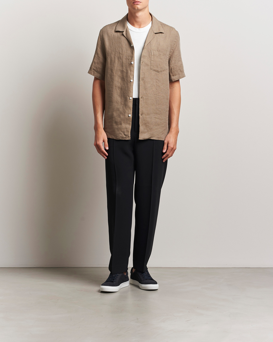 Homme | Chemises | J.Lindeberg | Elio Linen Melange Shirt Nutmeg