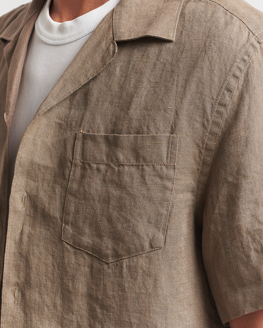 Homme | Chemises | J.Lindeberg | Elio Linen Melange Shirt Nutmeg