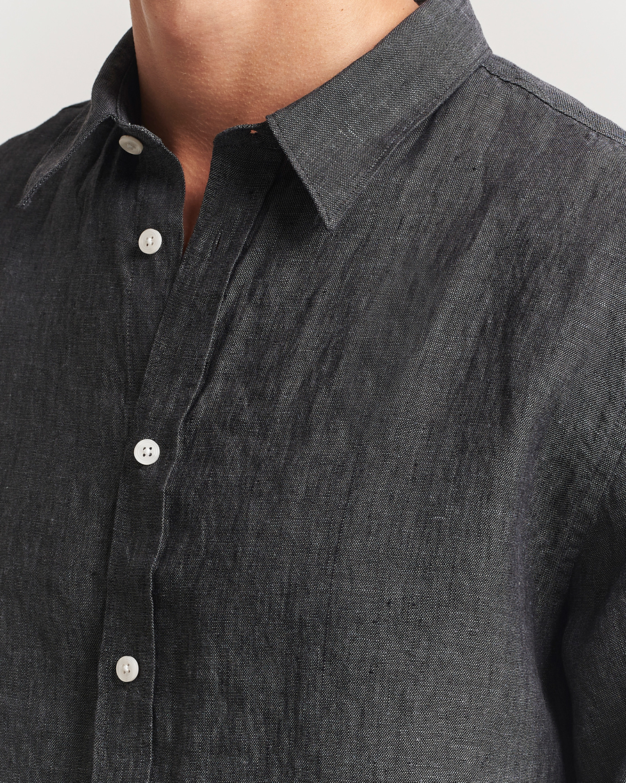 Homme | Chemises | J.Lindeberg | Linen Melange Shirt Black